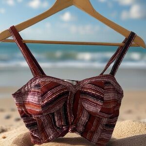 Striped Burgundy Women's Top
